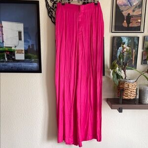 Vibrant Zara Pink Wide-Leg Pants